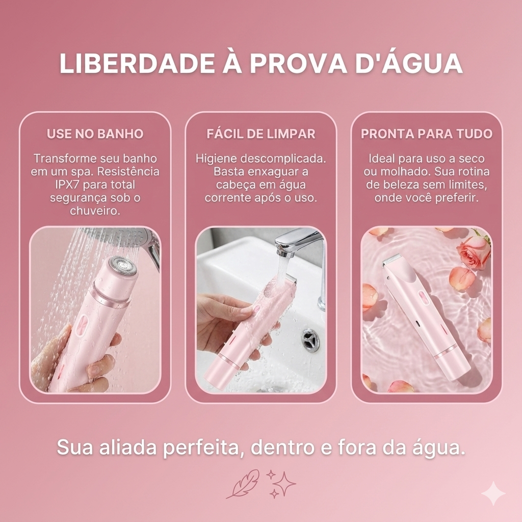 Depilador Elétrico Dual-Head 2 em 1 – Pele Lisinha com Precisão e Conforto