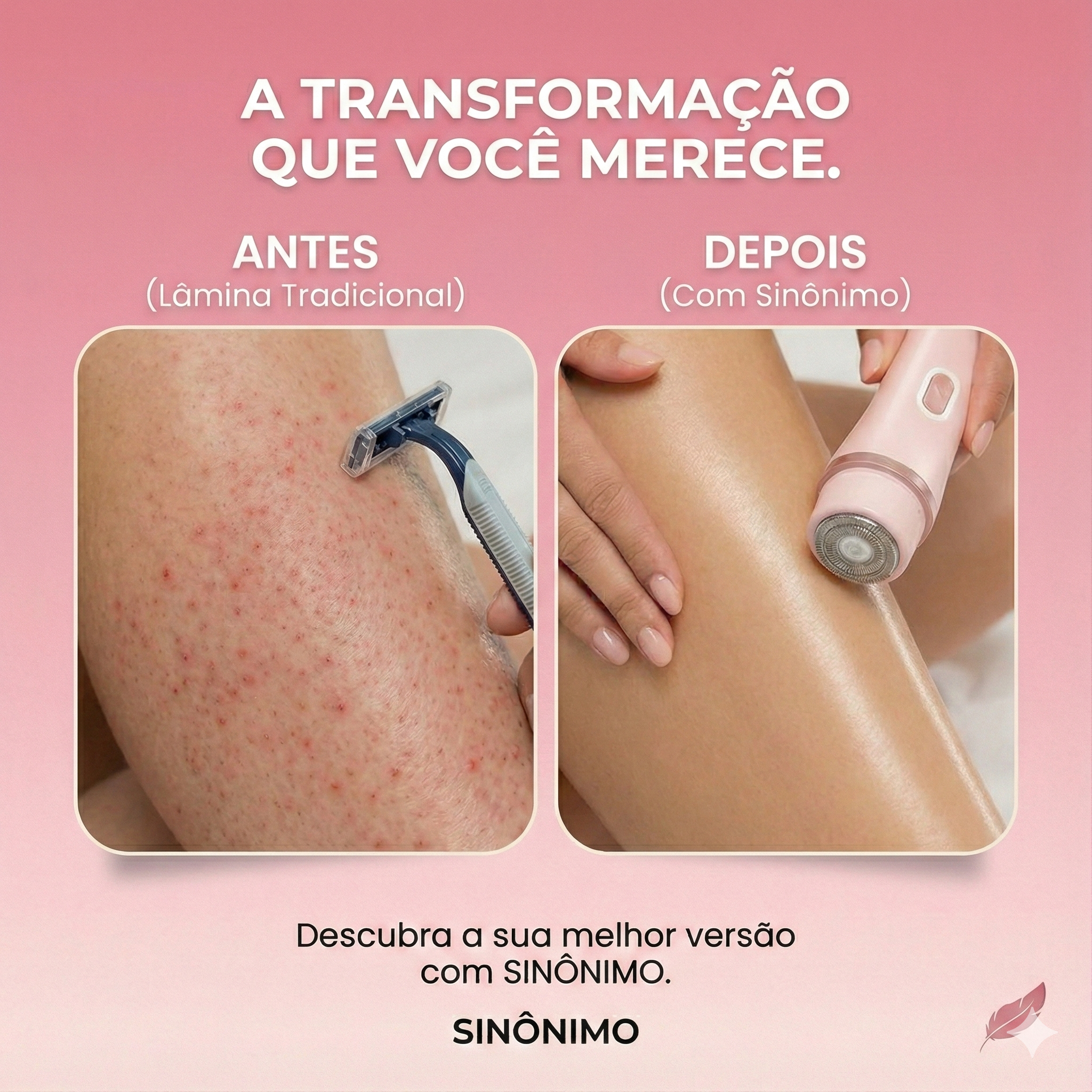 Depilador Elétrico Dual-Head 2 em 1 – Pele Lisinha com Precisão e Conforto